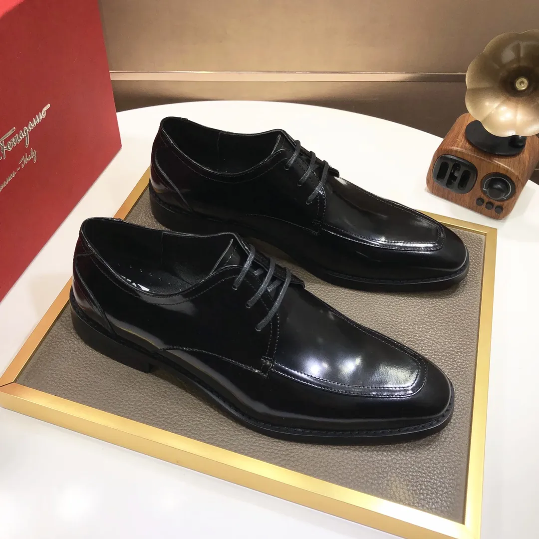 Men's shoes 💰480💰[Ferragamo/Ferragamo] The latest model in the counter, original imported cowhide fabric + sheepskin lining + original luxury metal buckle + original combination outsole, no pressure in comparison 38--44 (custom-made for 45, non-refundable)